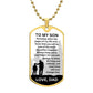 Gift For Son From Dad "Pages Of My Life" Dog Tag Necklace Jewelry 