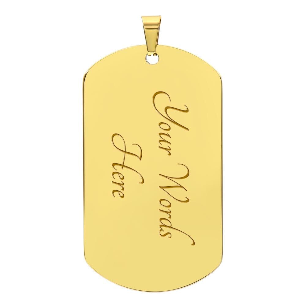 Inspirational "God Is Good" Dog Tag Necklace Jewelry Military Chain (Gold) Yes 