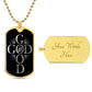 Inspirational "God Is Good" Dog Tag Necklace Jewelry 