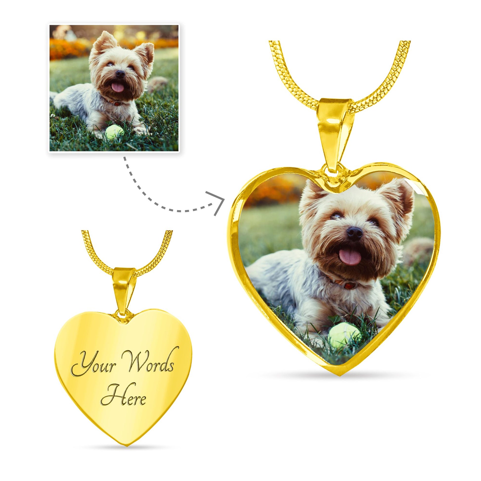 Share The Love For Your Furry Friend With Our Customizable Dog Lover Necklace Jewelry Luxury Necklace (Gold) Yes 