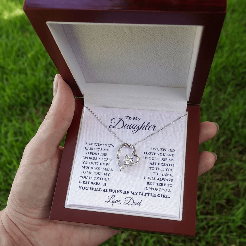 Gift for Daughter Love Dad "My Little Girl" Necklace Jewelry 