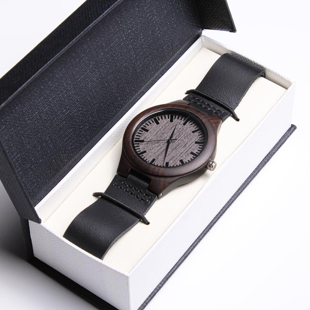 Gift for Husband "Never Forget That I Love You" Wood Watch Watches 
