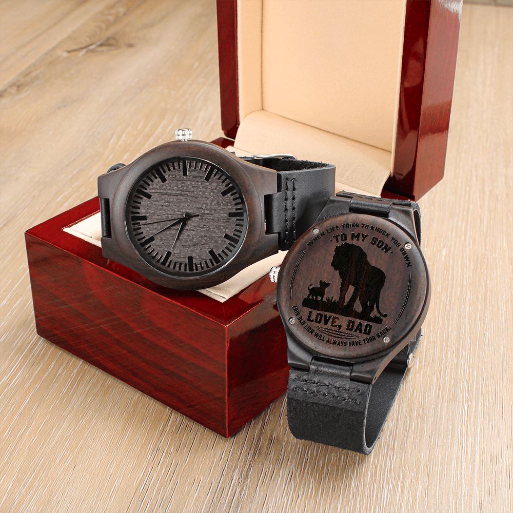 Gift for Son "This Old Lion" Wood Watch Watches 