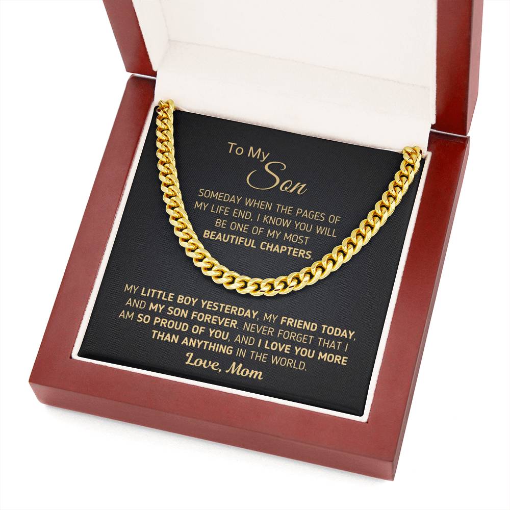 Gift for Son - "Beautiful Chapters" Chain Necklace Jewelry 