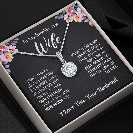 Gift for Wife "Love Of My Life" Necklace Jewelry Two-Toned Gift Box 