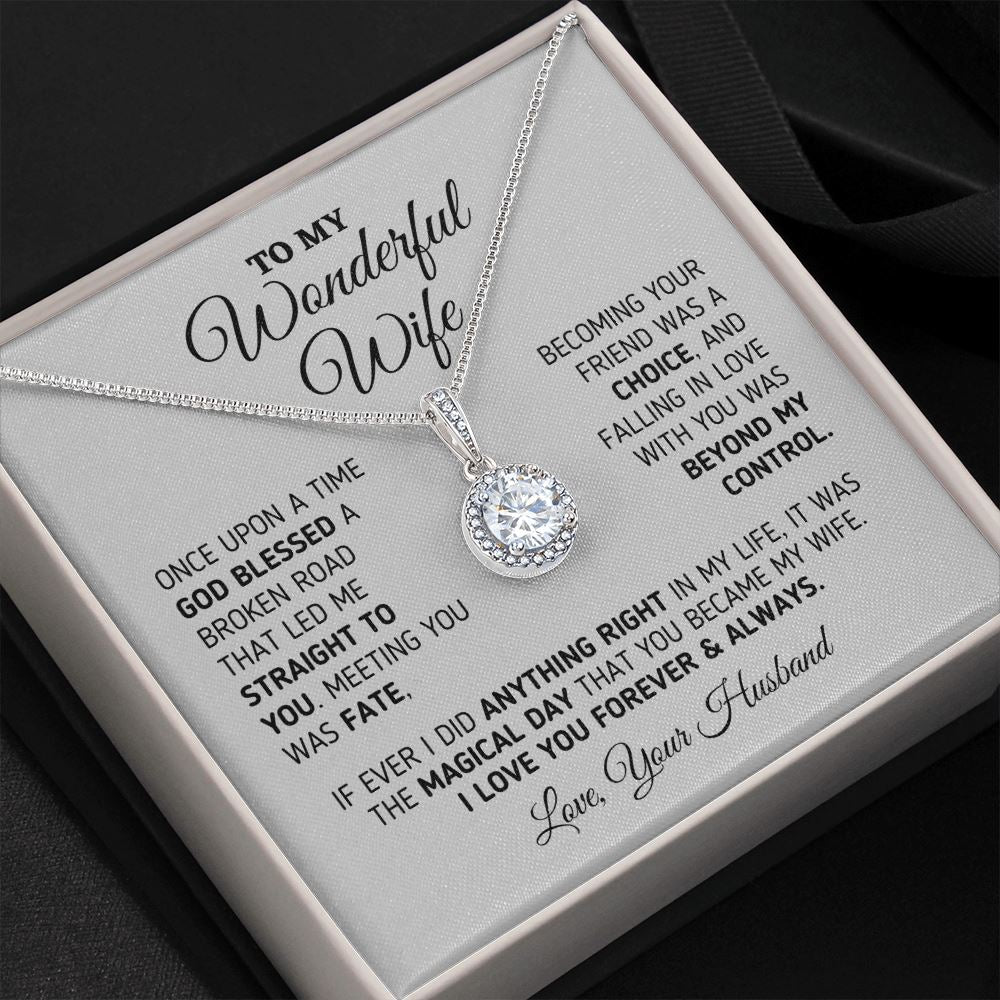 Gift for Wife "The Magical Day" Eternal Necklace Jewelry Two Toned Box 