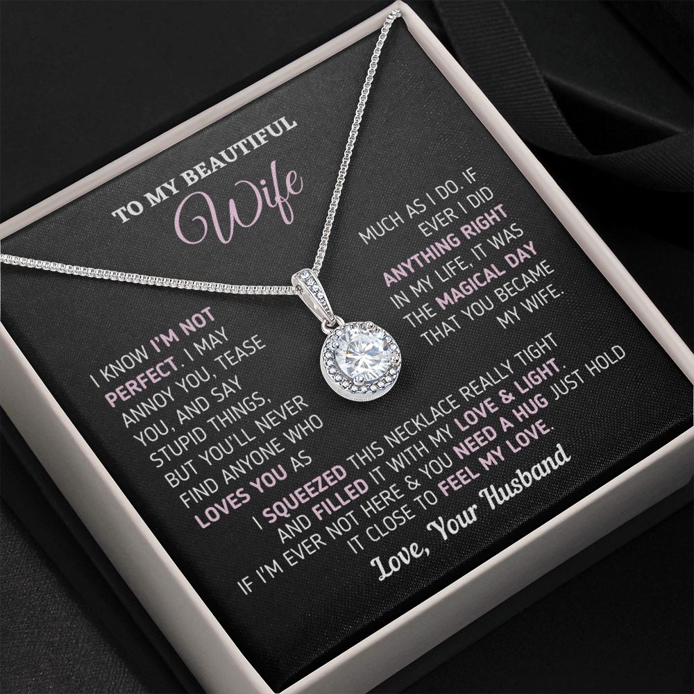 Gift for Beautiful Wife - "Magical Day" Necklace Jewelry Two-Toned Gift Box 