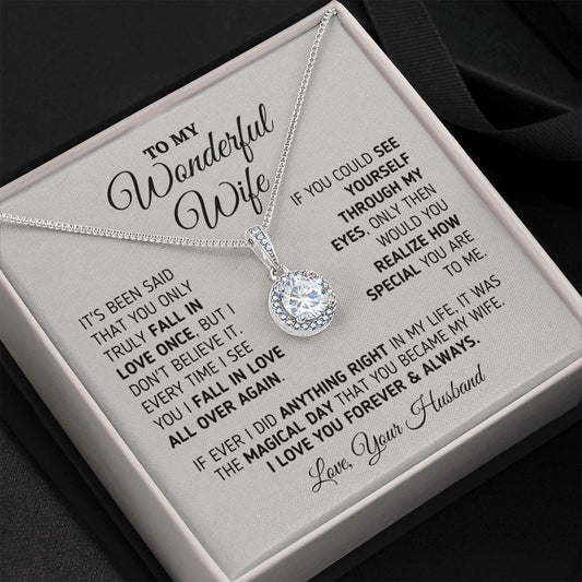 Gift for Wife "Every Time I See You" Necklace Jewelry Two-Toned Gift Box 