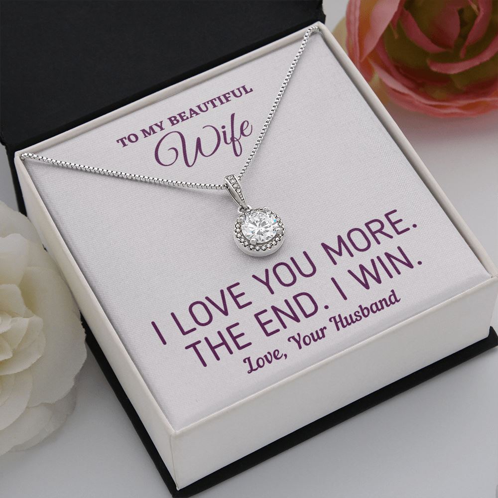Gift for Wife - "I Love You More I Win" Necklace Jewelry 