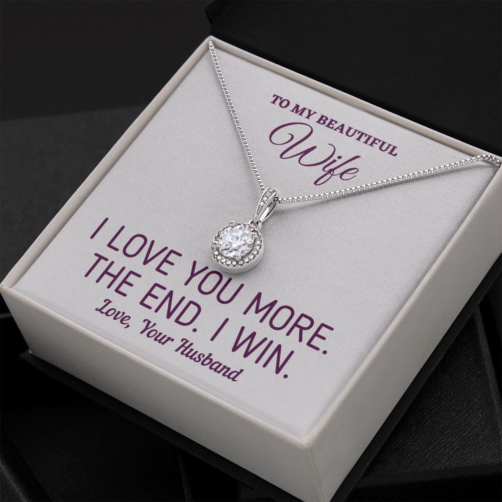 Gift for Wife - "I Love You More I Win" Necklace Jewelry 