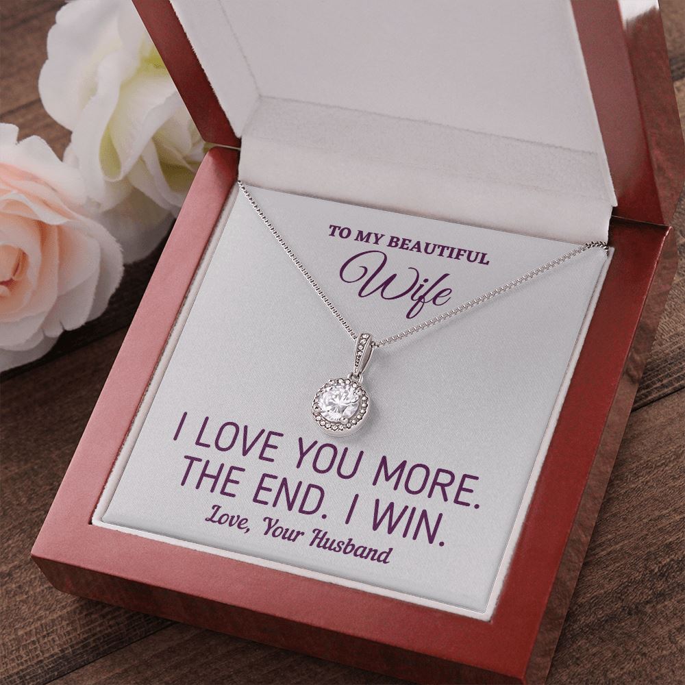 Gift for Wife - "I Love You More I Win" Necklace Jewelry 