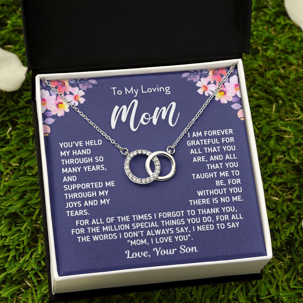 Gift For Mom From Son "I Am Forever Grateful" Necklace Jewelry Two Toned Box 