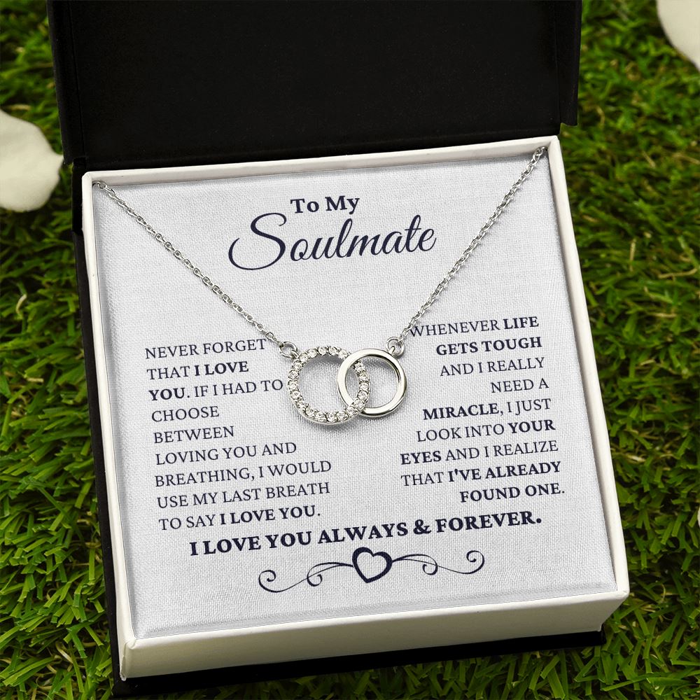 Gift for Soulmate "I Just Look Into Your Eyes" Perfect Pair Necklace Jewelry 