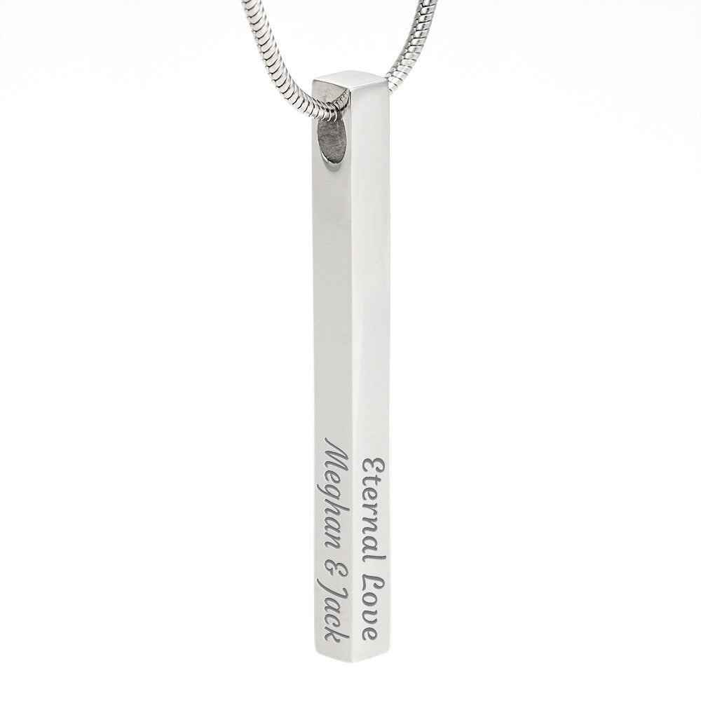 Personalized Engravable Stainless Steel or Gold Vertical Bar Necklace Jewelry 