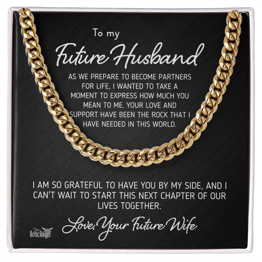 Gift For Future Husband "As We Prepare To Become Partners In Life" Necklace Jewelry 14K Yellow Gold Finish Two Toned Box 