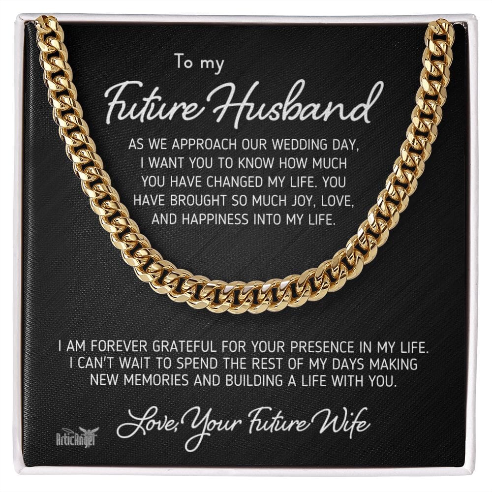 Gift For Future Husband "As We Approach Our Wedding Day" Necklace Jewelry 14K Yellow Gold Finish Two Toned Box 