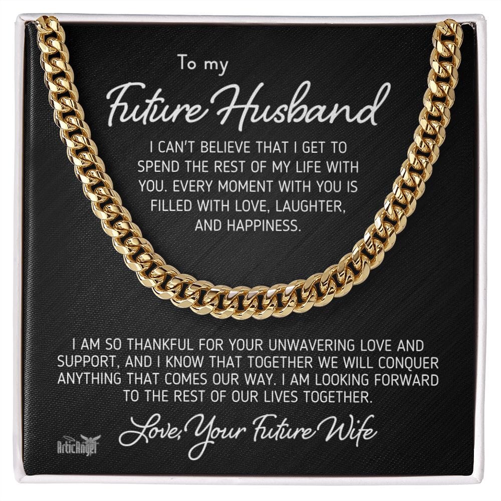 Gift For Future Husband "I Can't Believe I Get To Spend The Rest Of My Life With You" Necklace Jewelry 14K Yellow Gold Finish Two Toned Box 