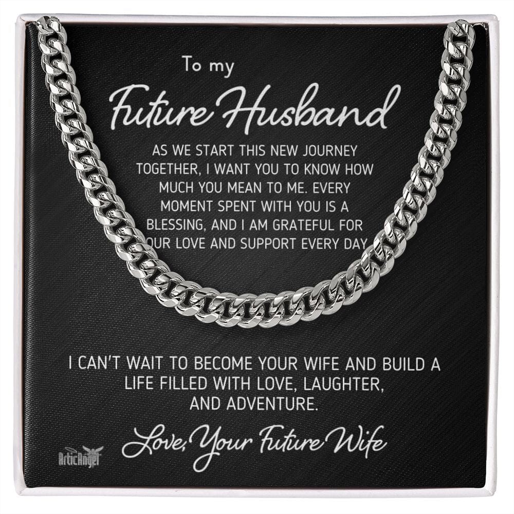 Gift For Future Husband "As We Start Our Journey Together" Necklace Jewelry Stainless Steel Two Toned Box 