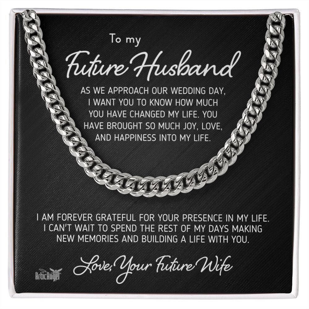 Gift For Future Husband "As We Approach Our Wedding Day" Necklace Jewelry Stainless Steel Two Toned Box 