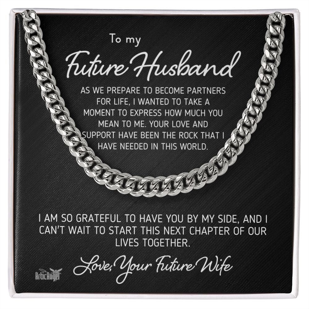 Gift For Future Husband "As We Prepare To Become Partners In Life" Necklace Jewelry Stainless Steel Two Toned Box 