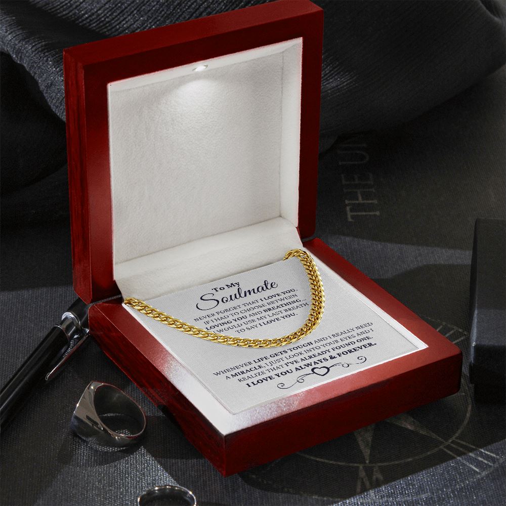 Gift for Soulmate "I Just Look Into Your Eyes" Necklace For Him Jewelry 