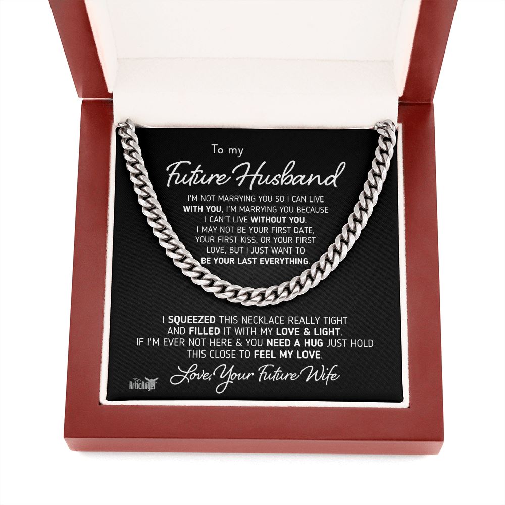Gift for Future Husband "I Can't Live Without You" Necklace Jewelry 
