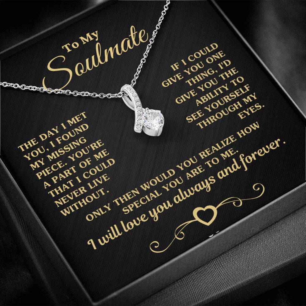 Gift for Soulmate "My Missing Piece" Gold Necklace Jewelry 