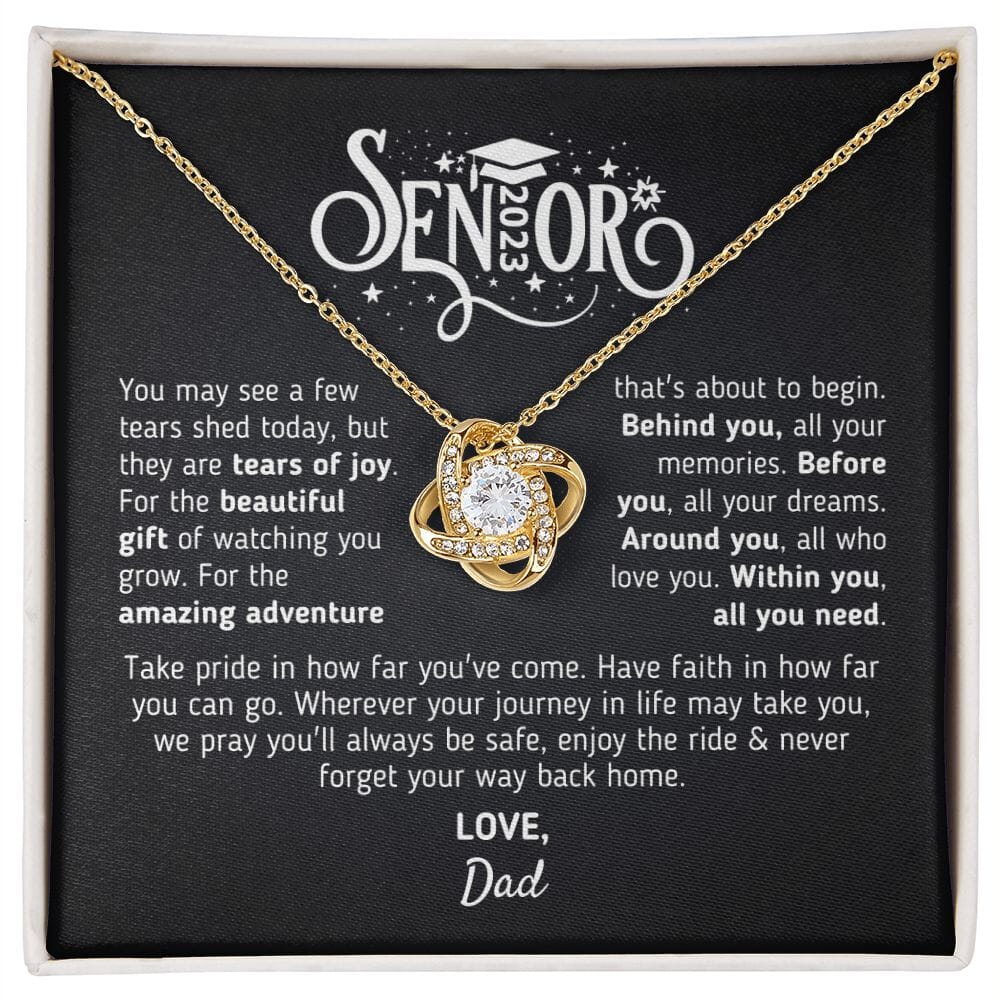 Gift for Graduation 2023 "The Beautiful Gift" Love, Dad Jewelry 18K Yellow Gold Finish Two-Toned Gift Box 