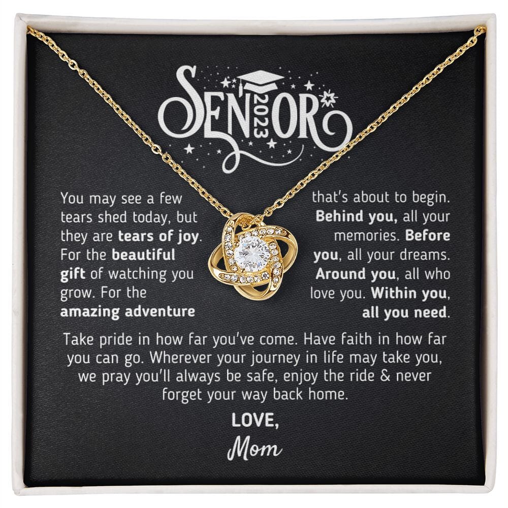 Gift for Graduation 2023 "The Beautiful Gift" Love, Mom Jewelry 18K Yellow Gold Finish Two-Toned Gift Box 