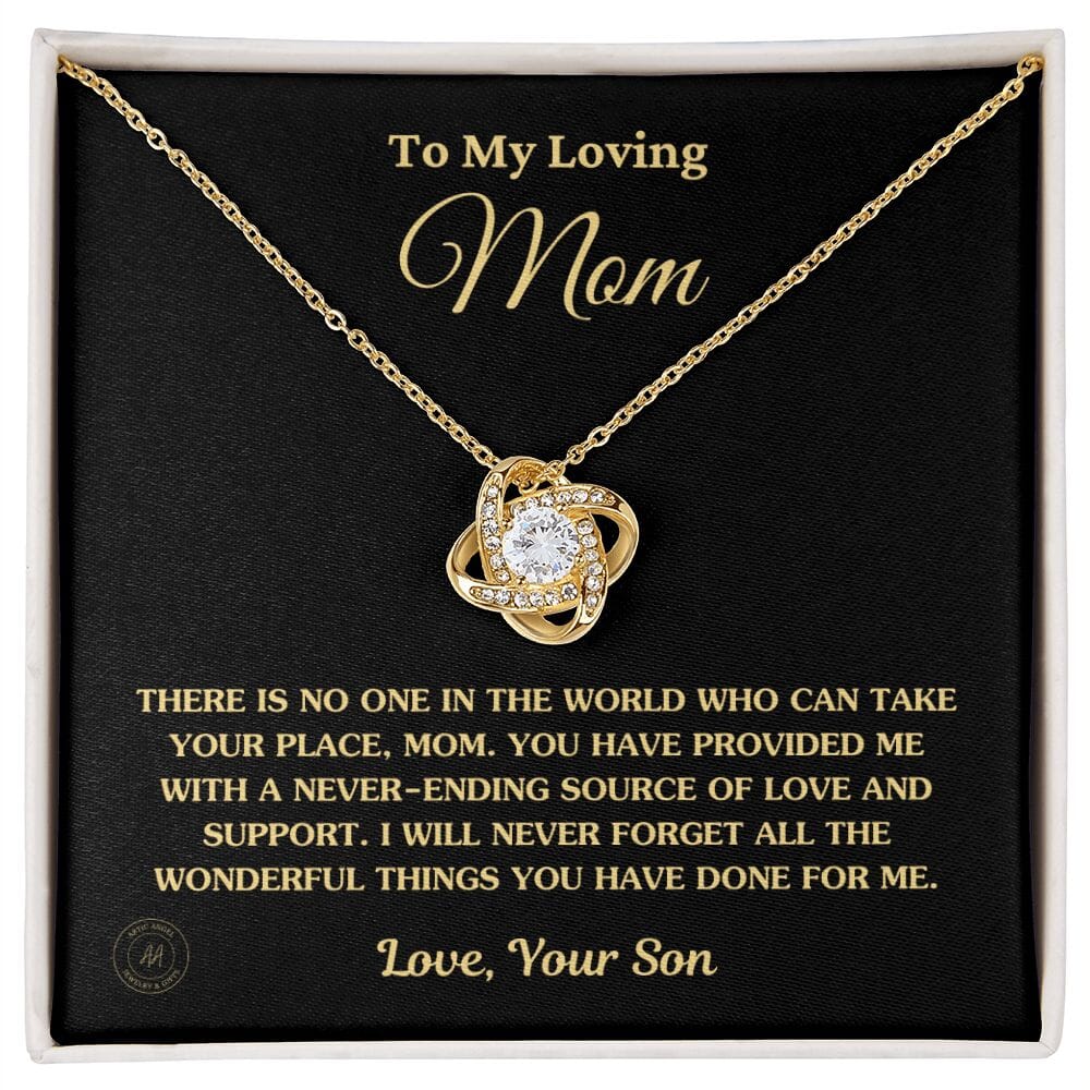 Gift for Mom From Son - "I Am So Blessed To Have You In My Life" Necklace Jewelry 18K Yellow Gold Finish Two-Toned Gift Box 