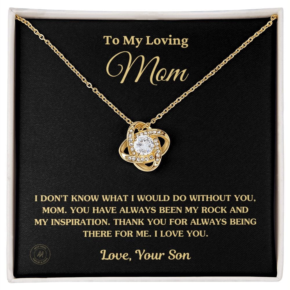 Gift for Mom From Son - "I Don't Know What I Would Do Without You" Necklace Jewelry 18K Yellow Gold Finish Two-Toned Gift Box 