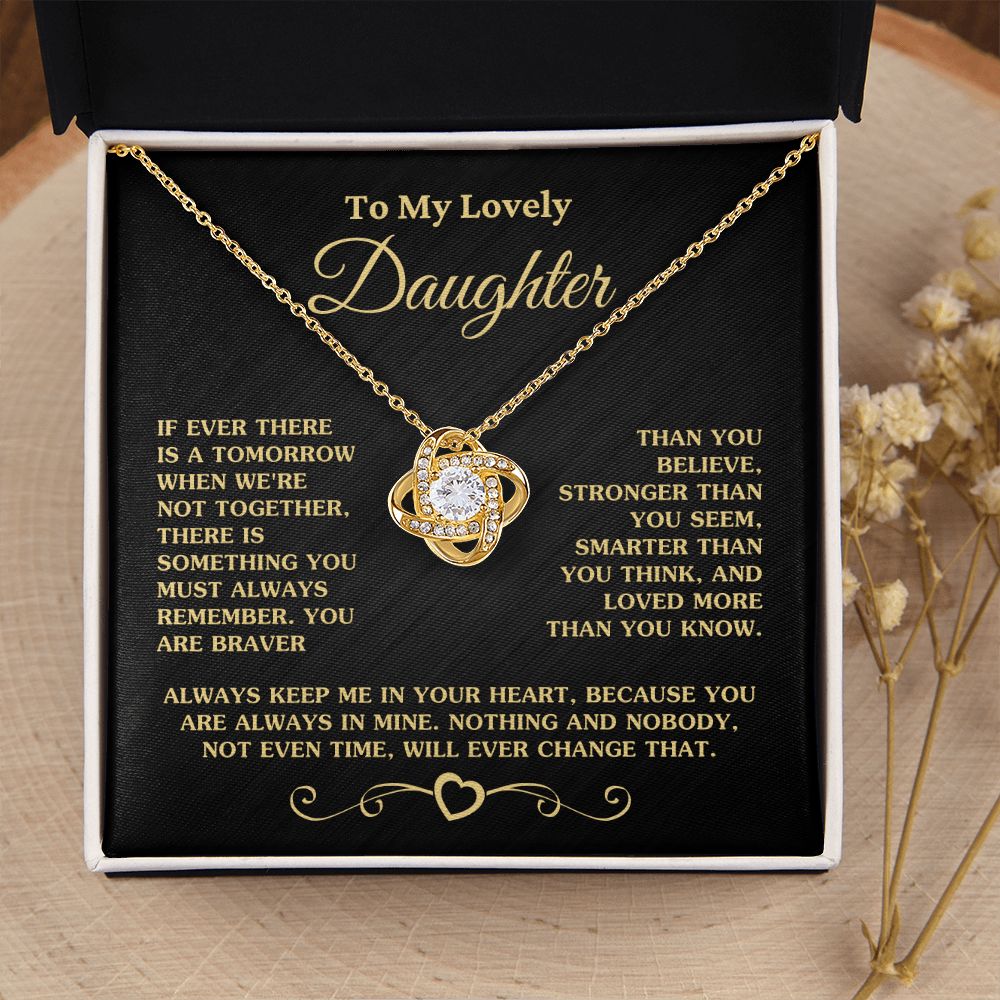 Gift For Daughter "Always Keep Me In Your Heart" Necklace Jewelry 18K Yellow Gold Finish Two-Toned Gift Box 