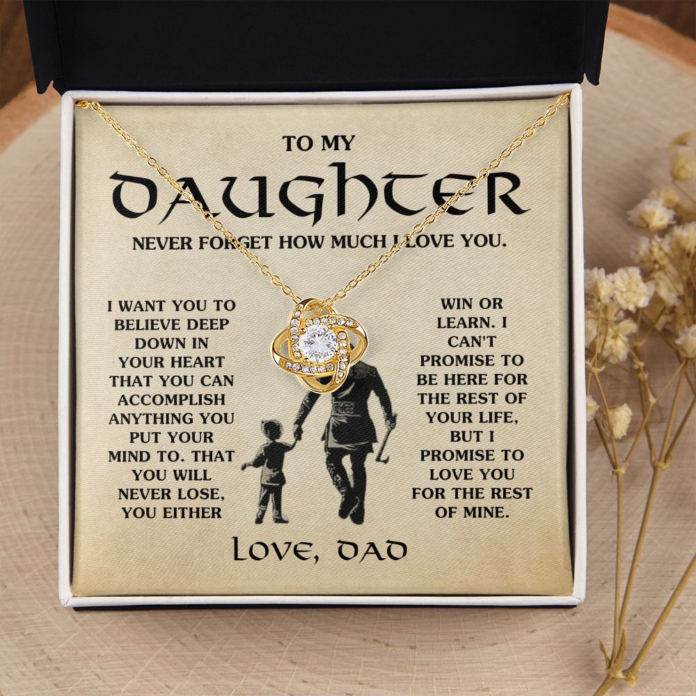 Gift for Daughter "Love You For The Rest Of Mine" Warrior Necklace Jewelry 18K Yellow Gold Finish Two-Toned Gift Box 