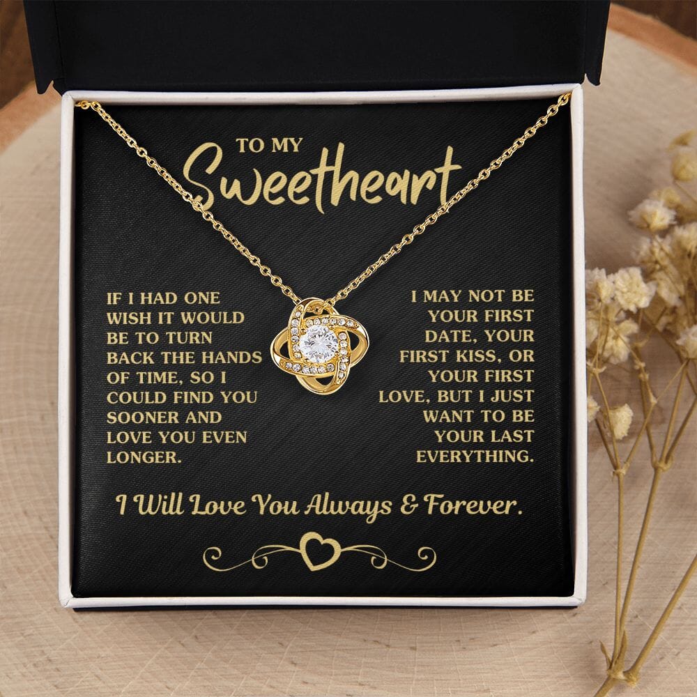 (Almost Sold Out) Gift For Sweetheart "Your Last Everything" Necklace Jewelry 18K Yellow Gold Finish Two-Toned Gift Box 