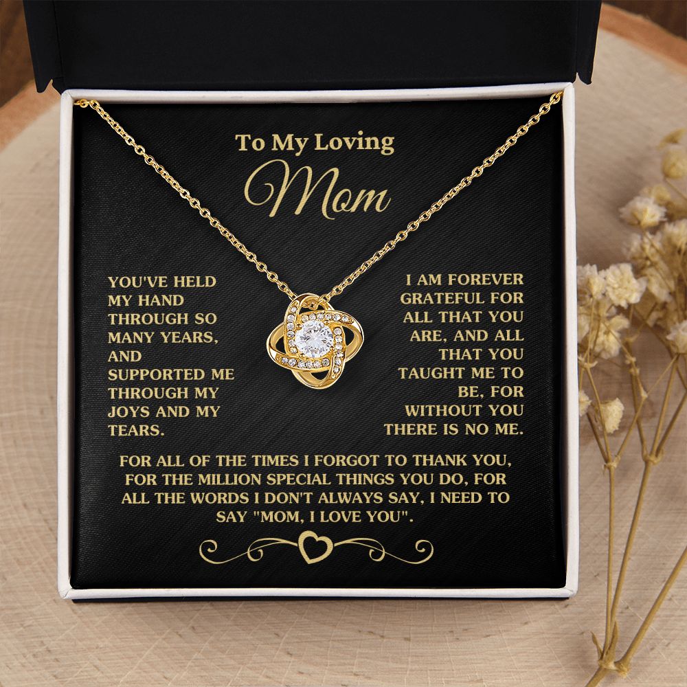Gift for Mom "Without You There Is No Me" Gold Necklace Jewelry 18K Yellow Gold Finish Two-Toned Gift Box 