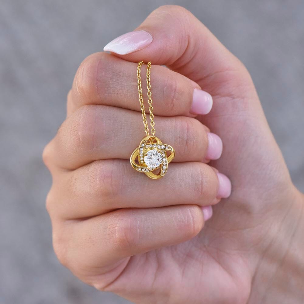 Beautiful Gift for Wife "I Can't Live Without You" Gold Knot Necklace Jewelry 