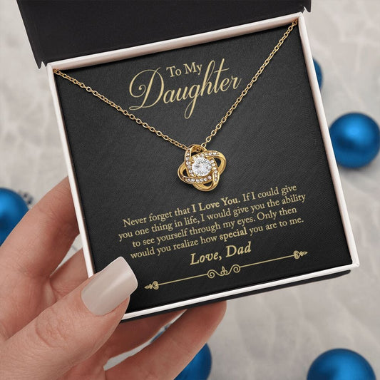 Gift for Daughter "How Special You Are To Me" Love Dad Necklace Jewelry 14K White Gold Finish Two-Toned Gift Box 