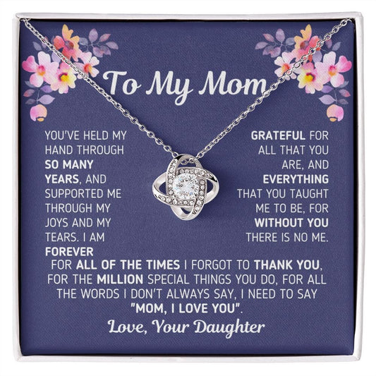 Beautiful Gift for Mom From Daughter "Without You There Is No Me" Necklace Jewelry 14K White Gold Finish Two-Toned Gift Box 