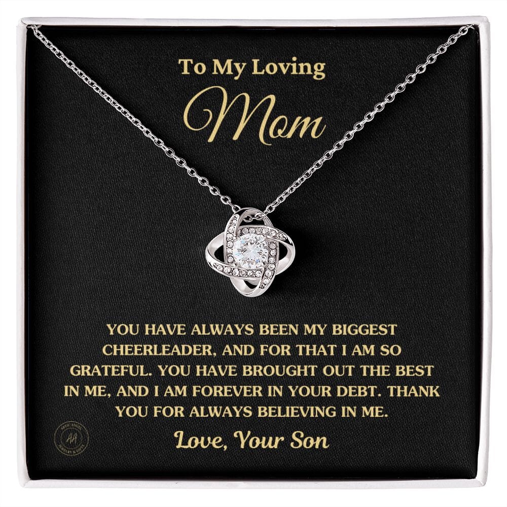 Gift for Mom From Son - "You Have Brought Out The Best In Me" Necklace Jewelry 14K White Gold Finish Two-Toned Gift Box 
