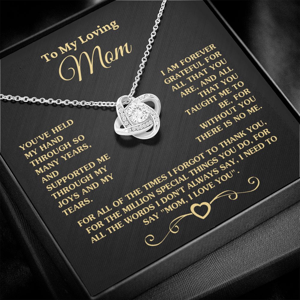 Gift for Mom "Without You There Is No Me" Gold Necklace Jewelry 14K White Gold Finish Two-Toned Gift Box 