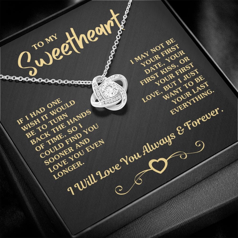 (Almost Sold Out) Gift For Sweetheart "Your Last Everything" Necklace Jewelry 14K White Gold Finish Two-Toned Gift Box 