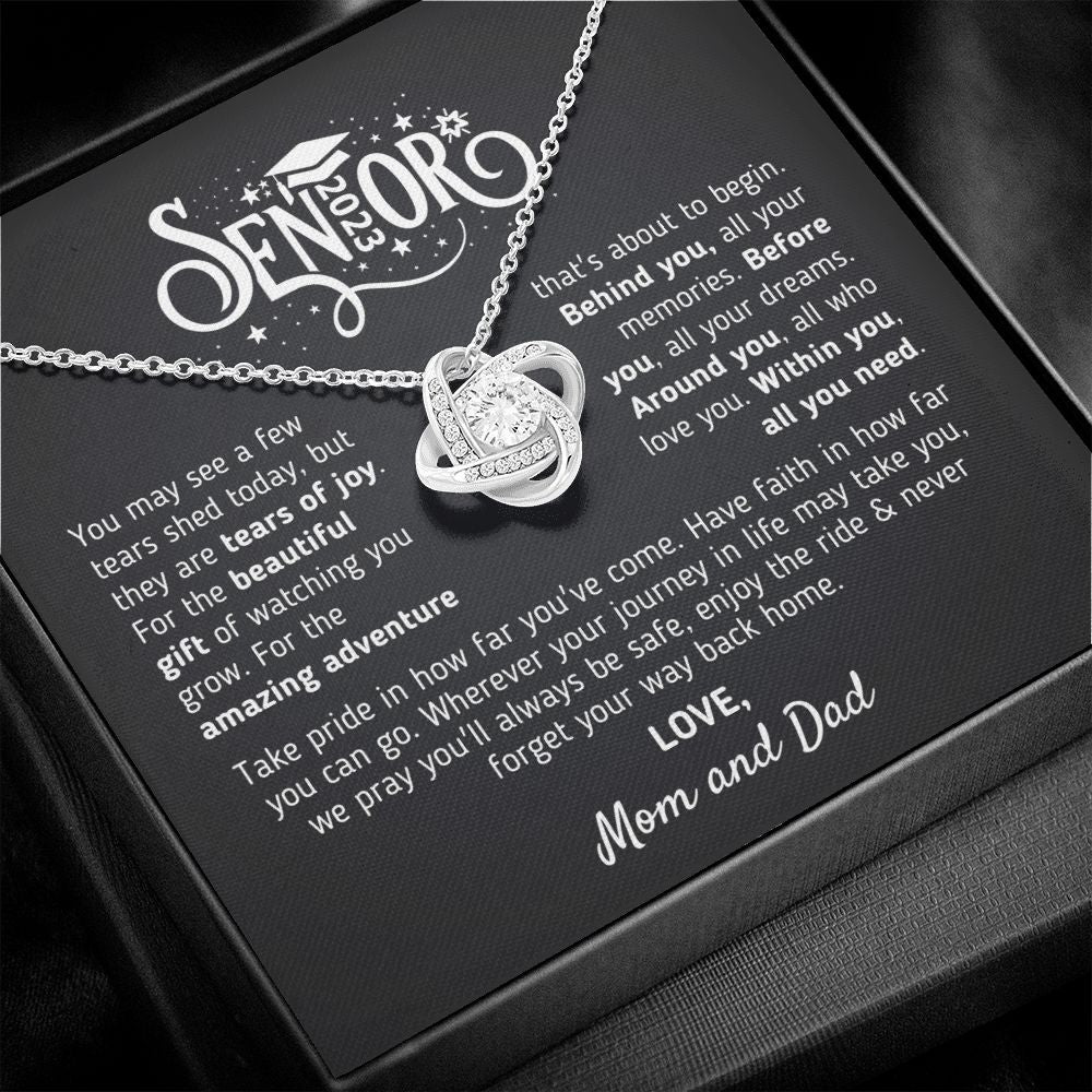 Gift for Graduation 2023 "The Beautiful Gift" Love, Mom and Dad Jewelry 14K White Gold Finish Standard Box 