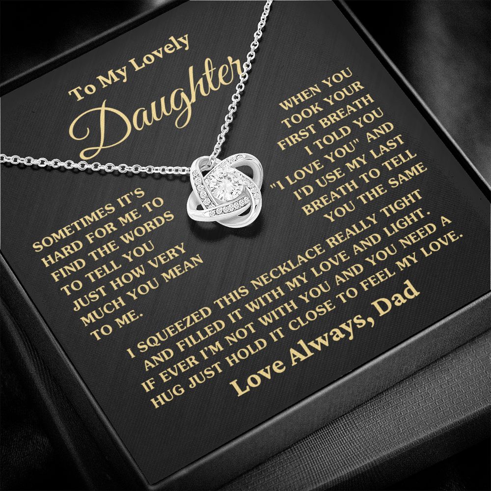 Gift for Daughter "First Breath" Gold Necklace From Dad - Artic Angel Exclusive Jewelry 