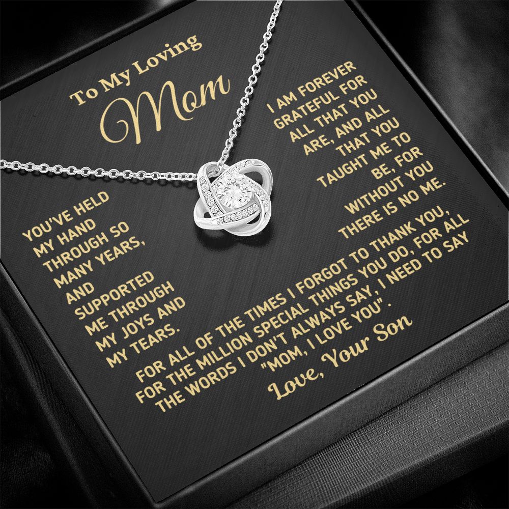 Gift for Mom From Son "Without You There Is No Me" Gold Necklace Jewelry 