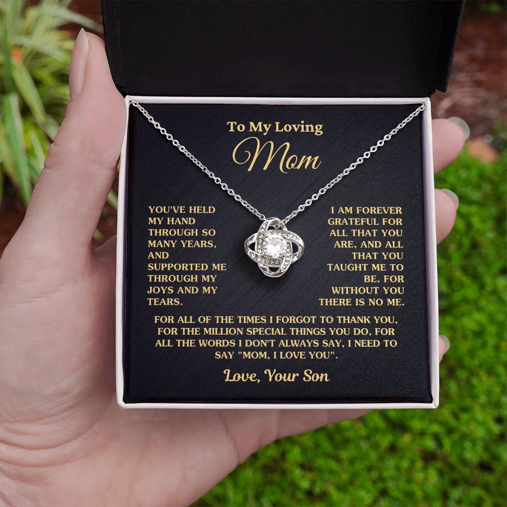 Gift for Mom "Without You There Is No Me" Love Your Son Gold Necklace Jewelry 