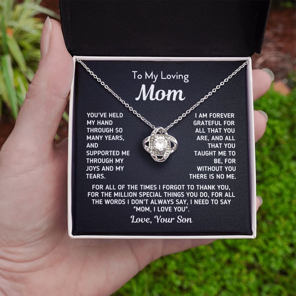 Gift for Mom From Son - "Without You There Is No Me" Knot Necklace Jewelry 