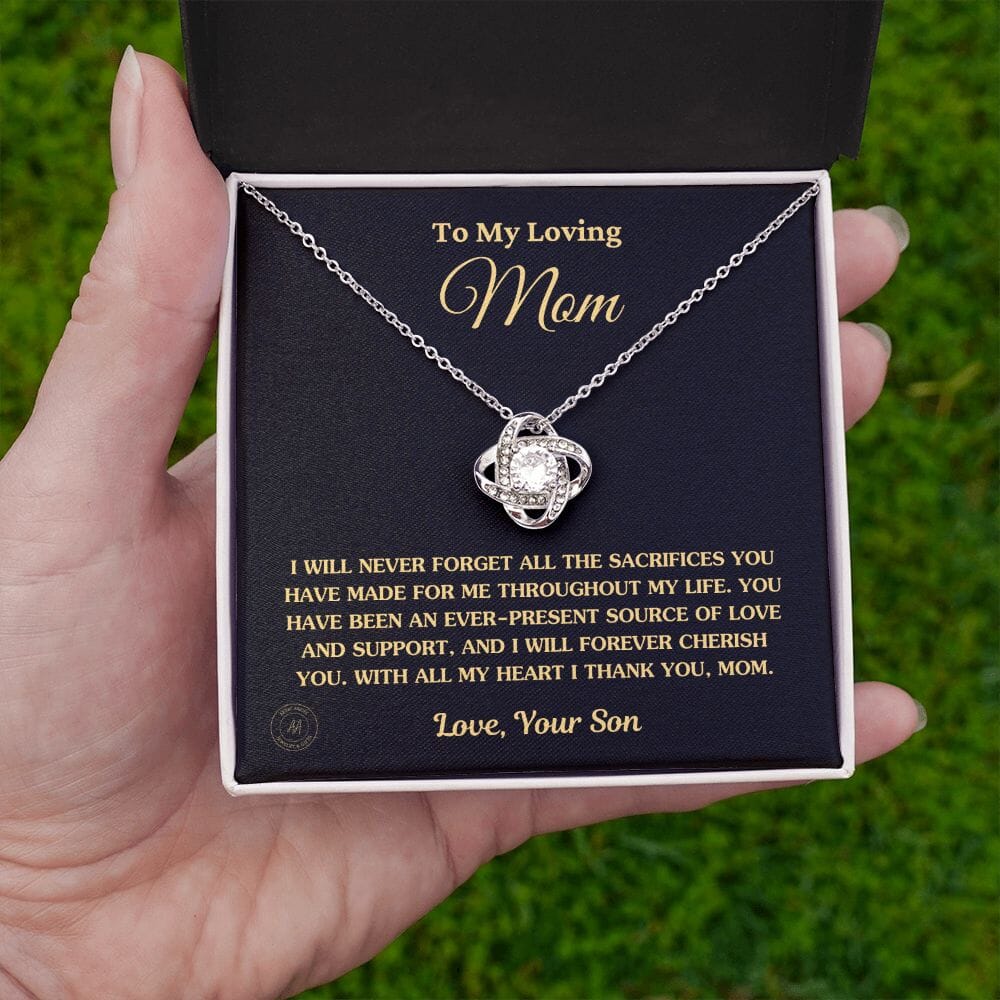 Gift for Mom From Son - "I Never Forget All The Sacrifices You Made" Necklace Jewelry 
