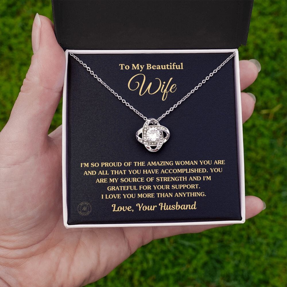 Gift For Wife "I'm So Proud Of The Amazing Woman You Are" Knot Necklace Jewelry 