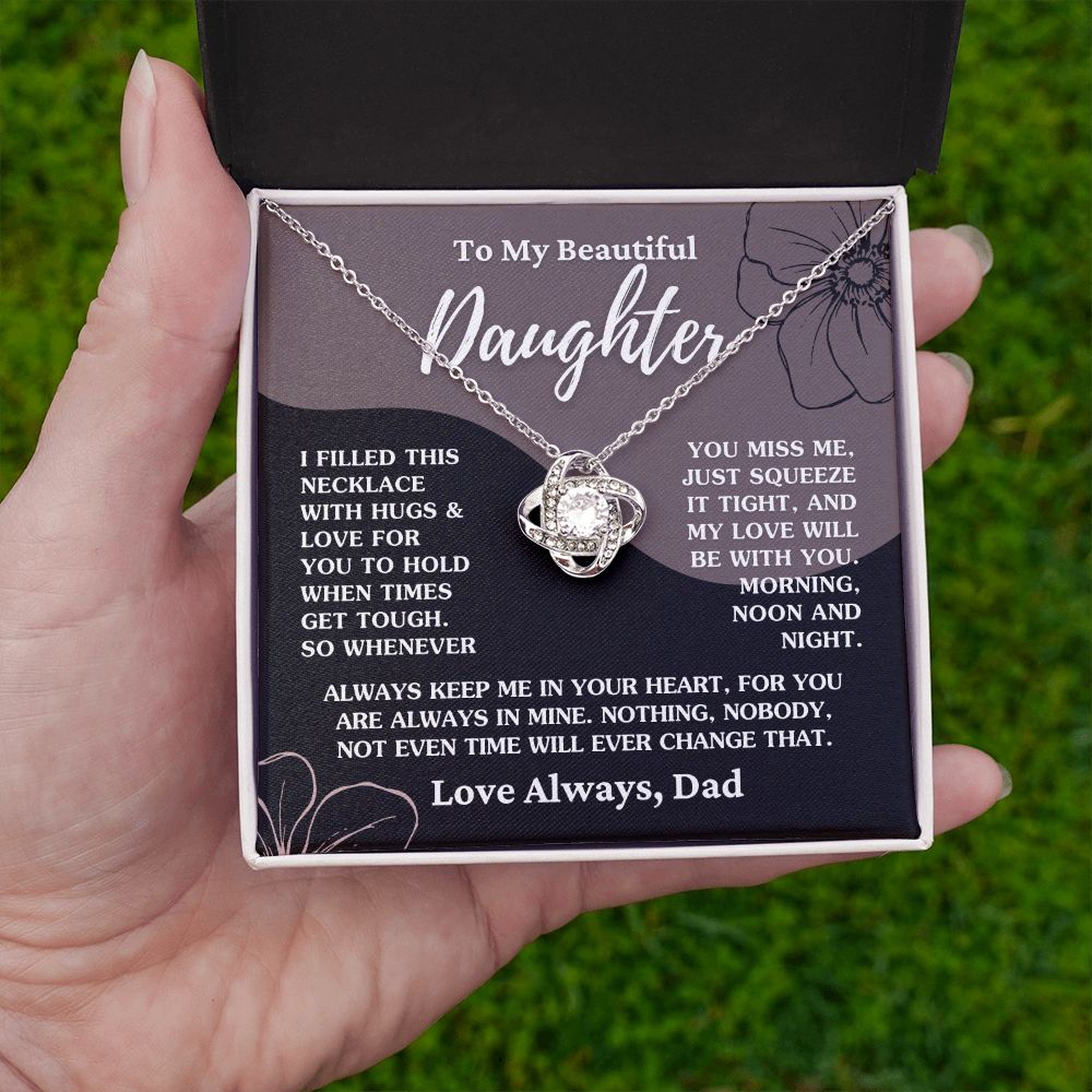 Gift For Daughter "My Love Will Be With You" Love Dad Necklace Jewelry 
