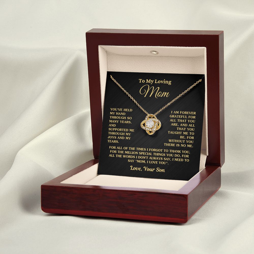 Gift for Mom "Without You There Is No Me" Love Your Son Gold Necklace Jewelry 